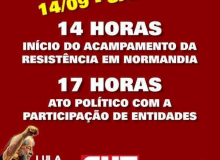 Neste sábado (14), acampamento da Luta e Resistência em Caruaru