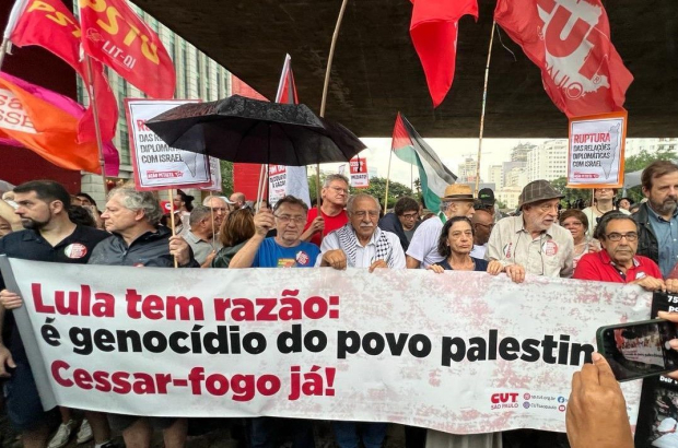 Sindicato de jornalistas faz ato pelos 96 profissionais assassinados em Gaza