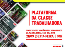 Plataforma da Classe Trabalhadora: entrega será nesta sexta (21), nos Bancários